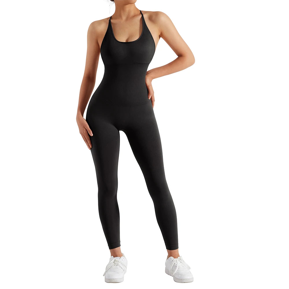 Women's Polyester Fitness Jumpsuit
