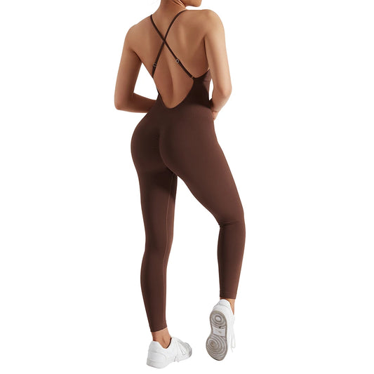 Women's Polyester Fitness Jumpsuit