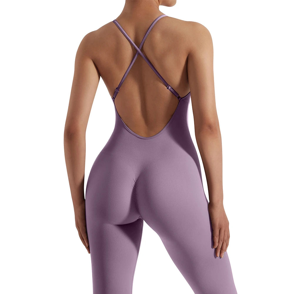 Women's Polyester Fitness Jumpsuit