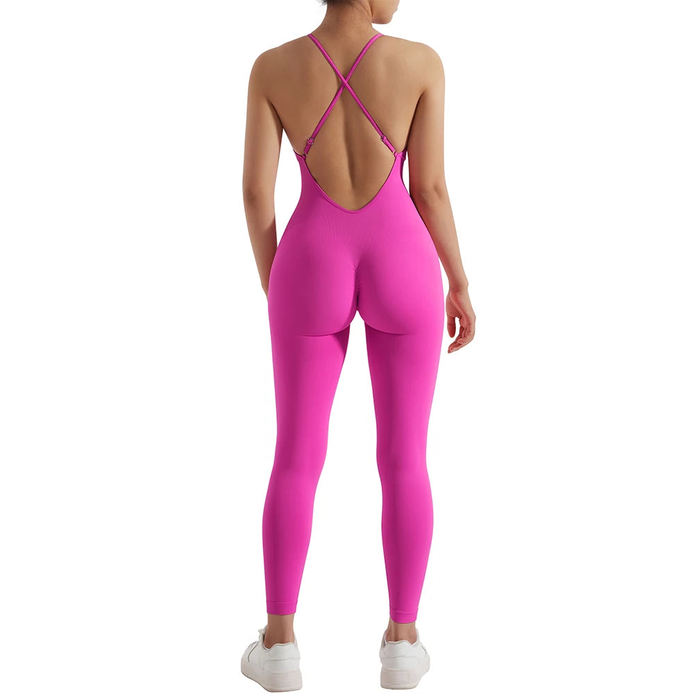 Women's Polyester Fitness Jumpsuit