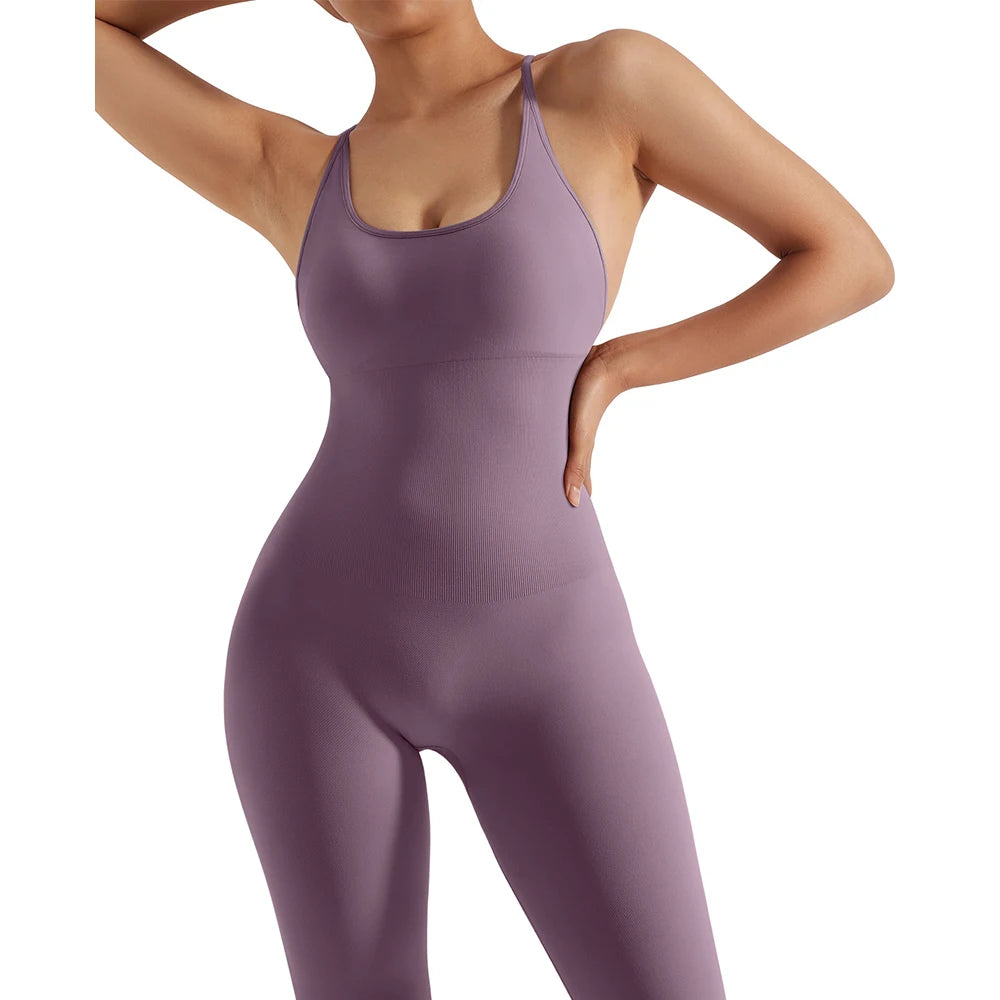 Women's Polyester Fitness Jumpsuit