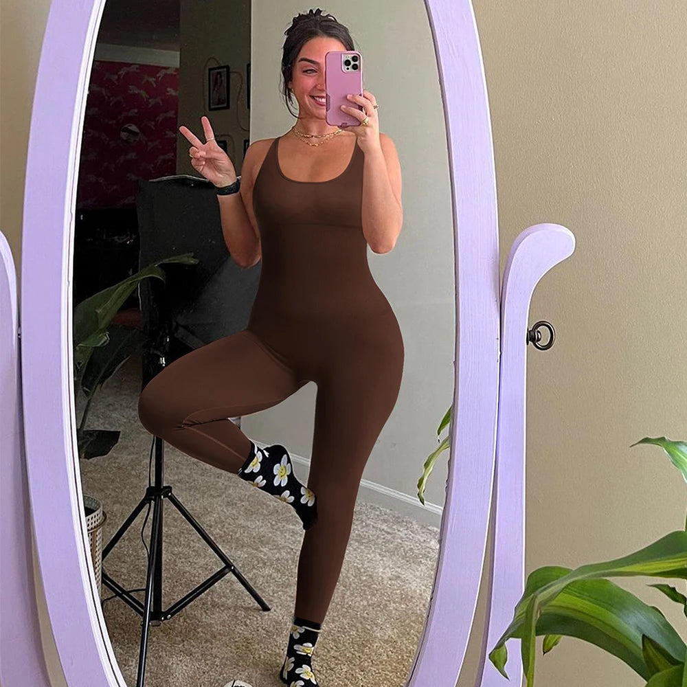 Women's Polyester Fitness Jumpsuit