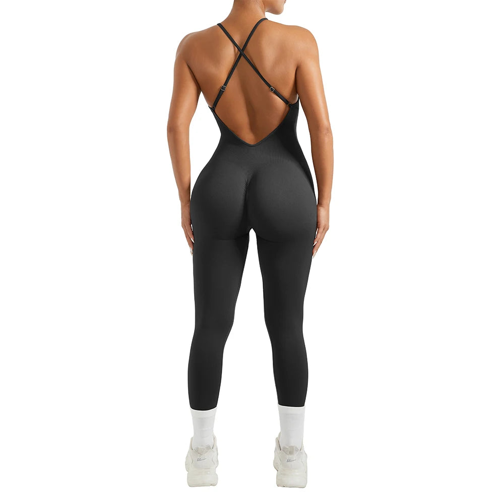 Women's Polyester Fitness Jumpsuit