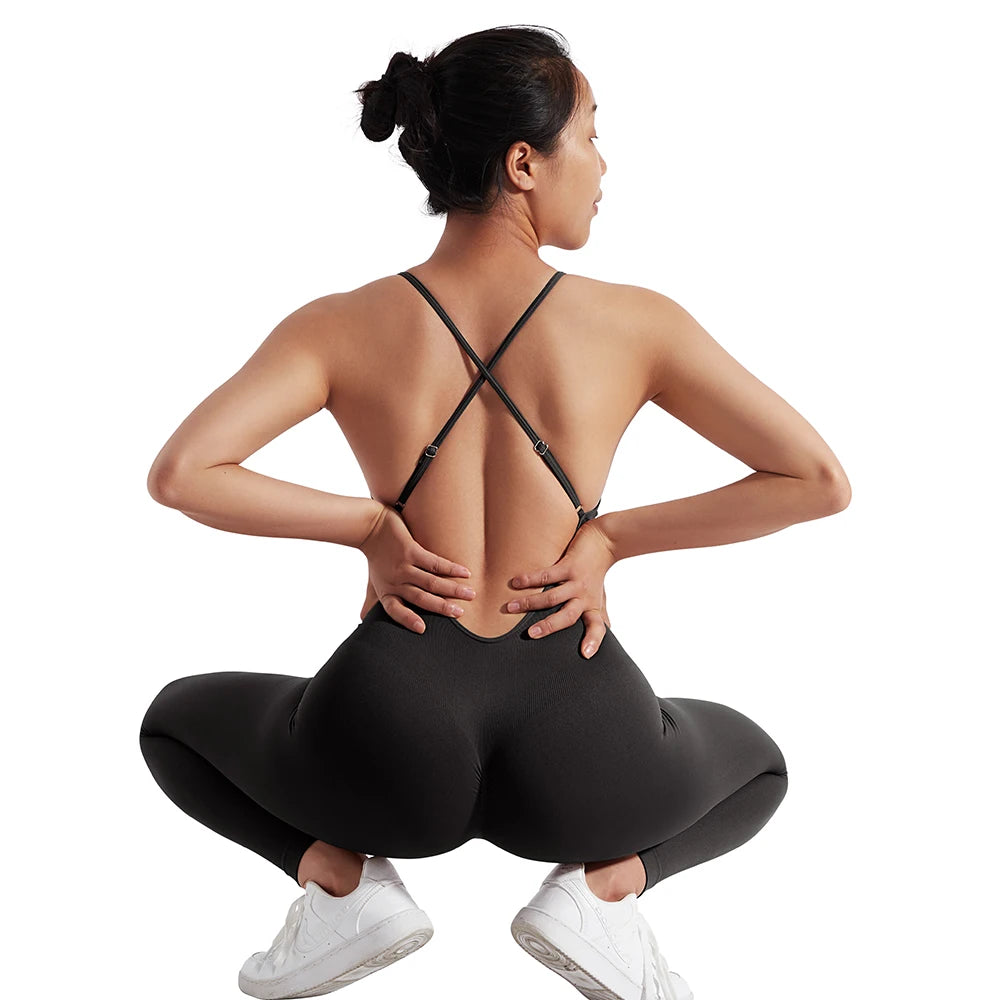 Women's Polyester Fitness Jumpsuit