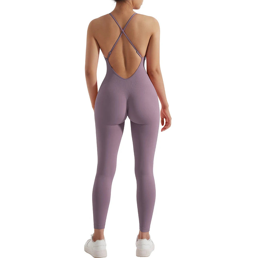 Women's Polyester Fitness Jumpsuit