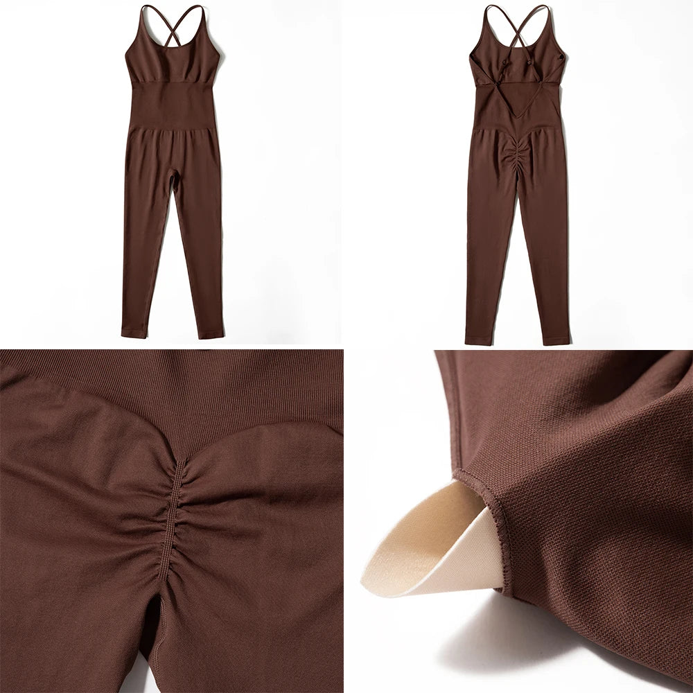 Women's Polyester Fitness Jumpsuit