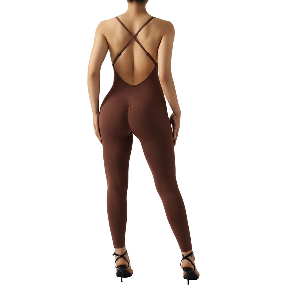 Women's Polyester Fitness Jumpsuit