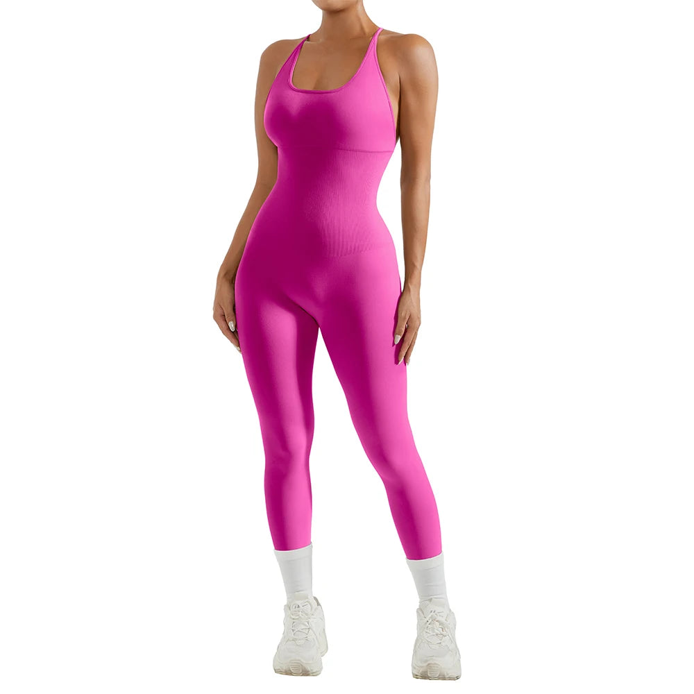 Women's Polyester Fitness Jumpsuit