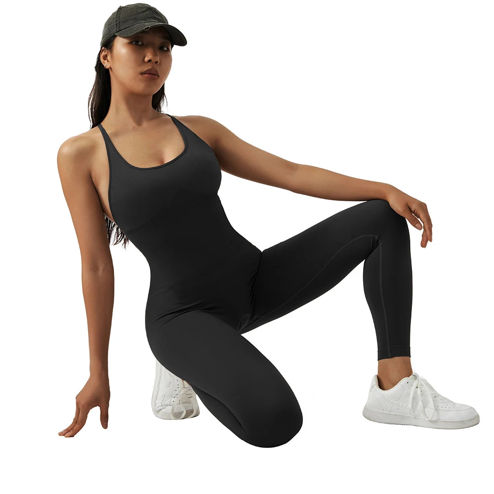 Women's Polyester Fitness Jumpsuit