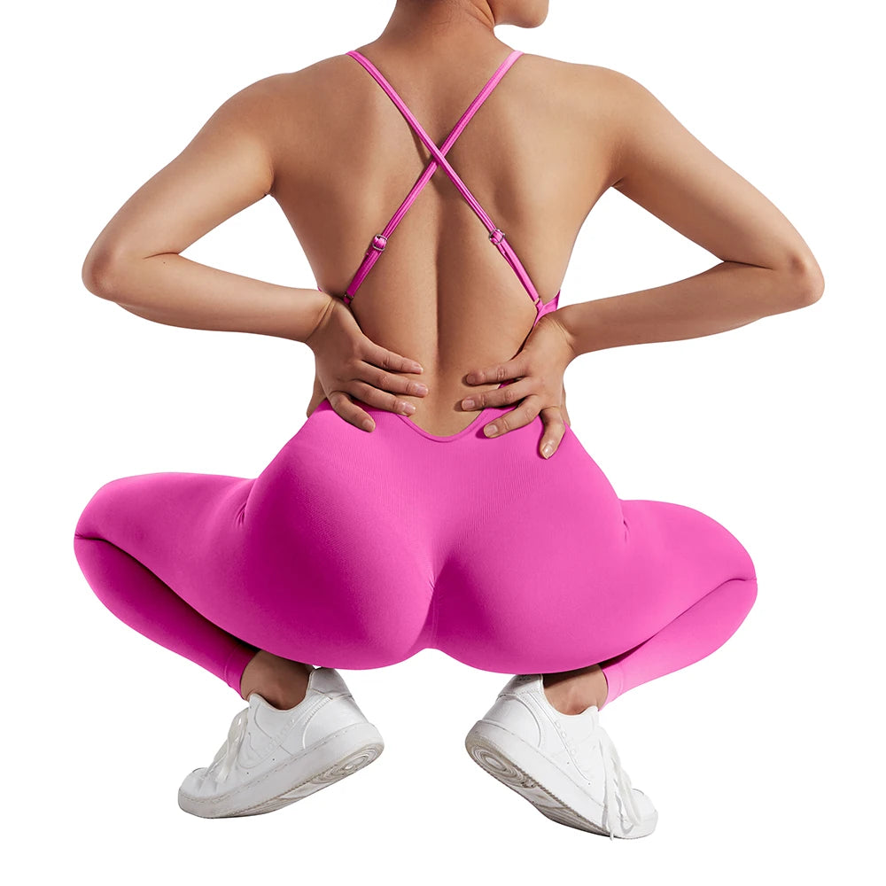Women's Polyester Fitness Jumpsuit