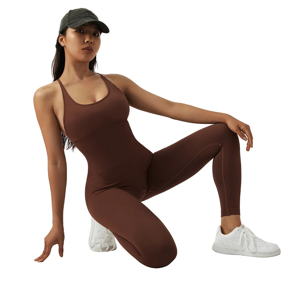 Women's Polyester Fitness Jumpsuit