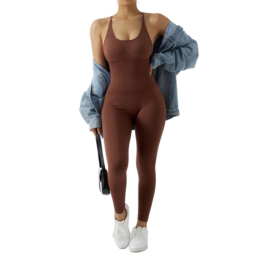 Women's Polyester Fitness Jumpsuit