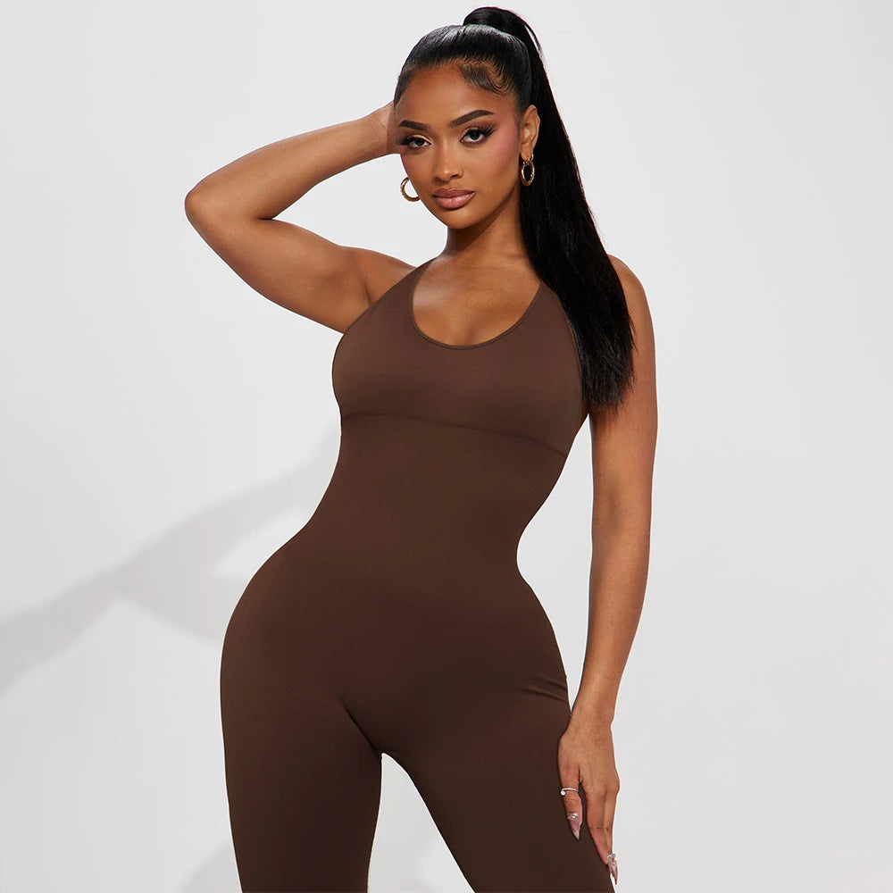 Women's Polyester Fitness Jumpsuit