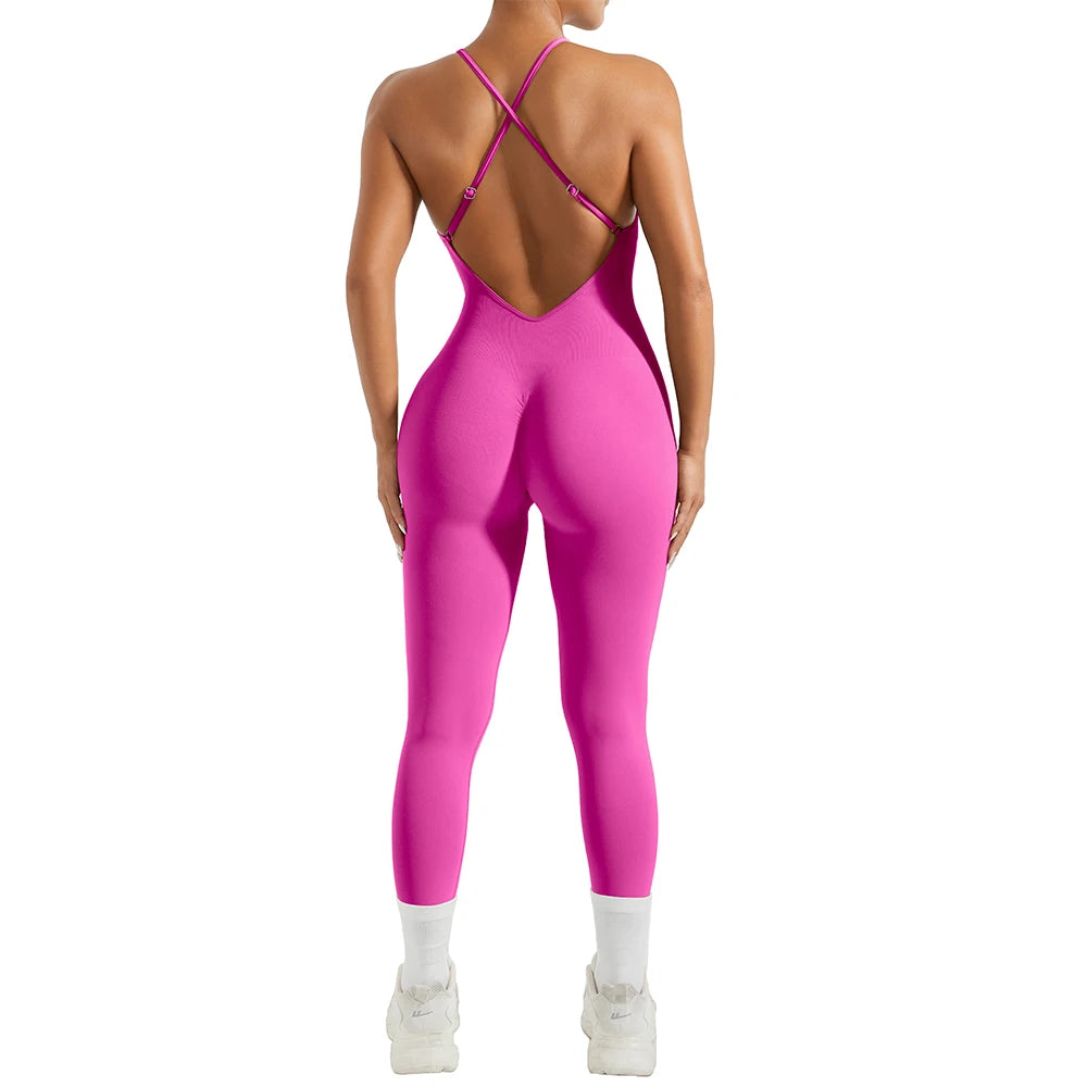 Women's Polyester Fitness Jumpsuit