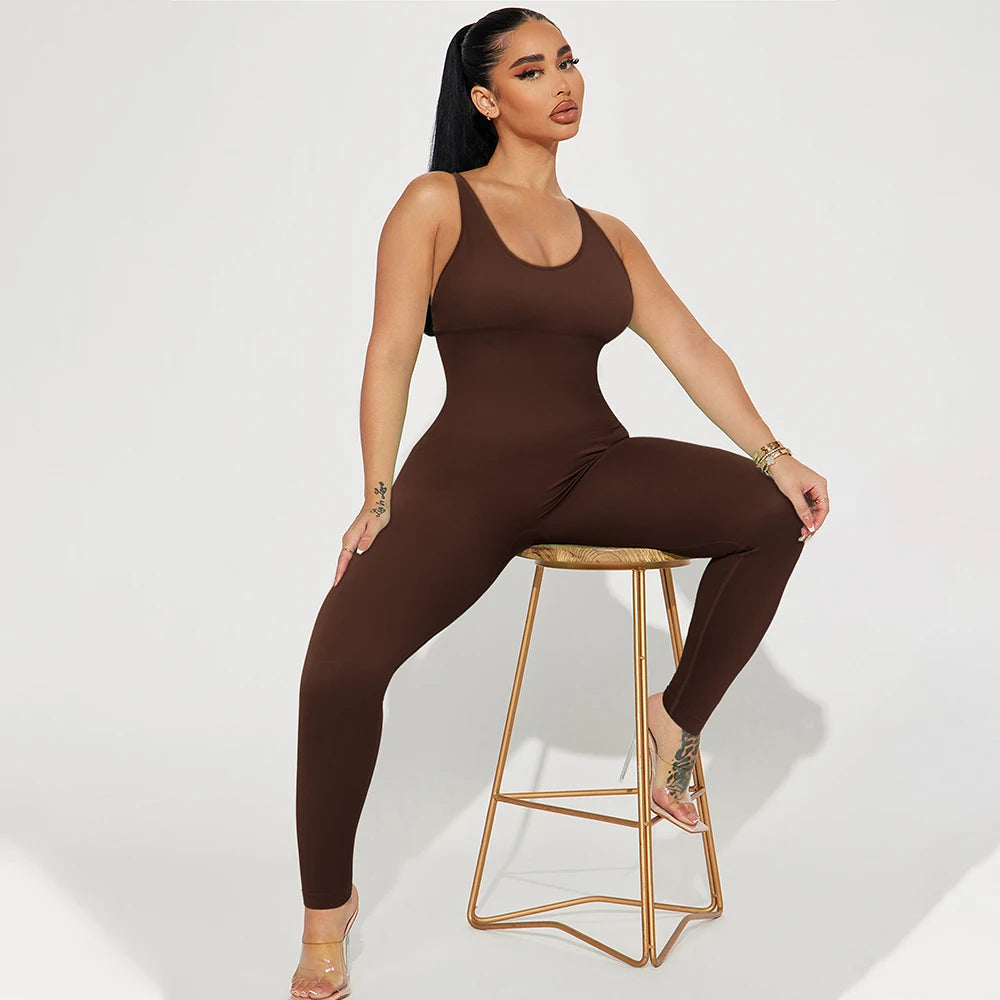 Women's Polyester Fitness Jumpsuit