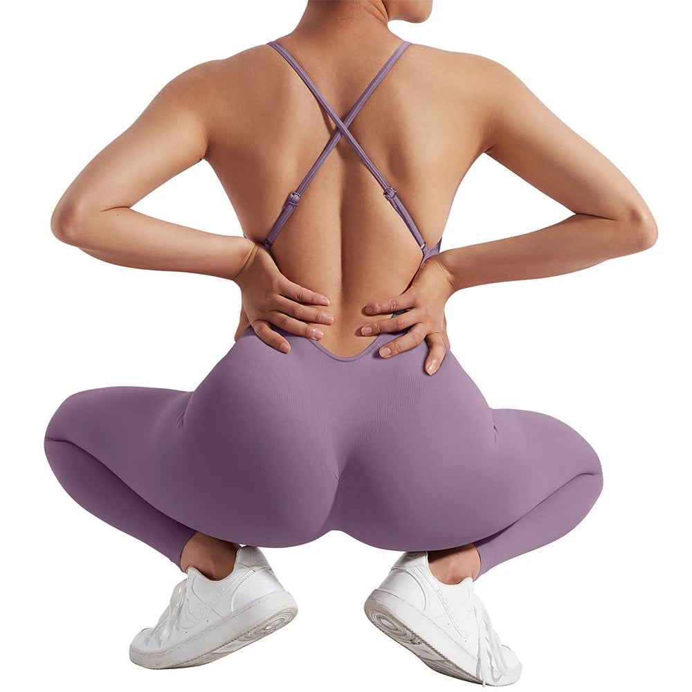 Women's Polyester Fitness Jumpsuit