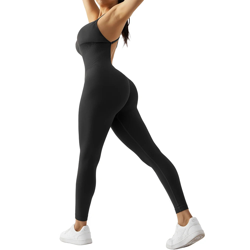 Women's Polyester Fitness Jumpsuit